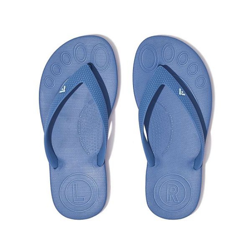 Blue Kids' FitFlop Iqushion Junior Ergonomic Flip Flops | 932YQXPEH