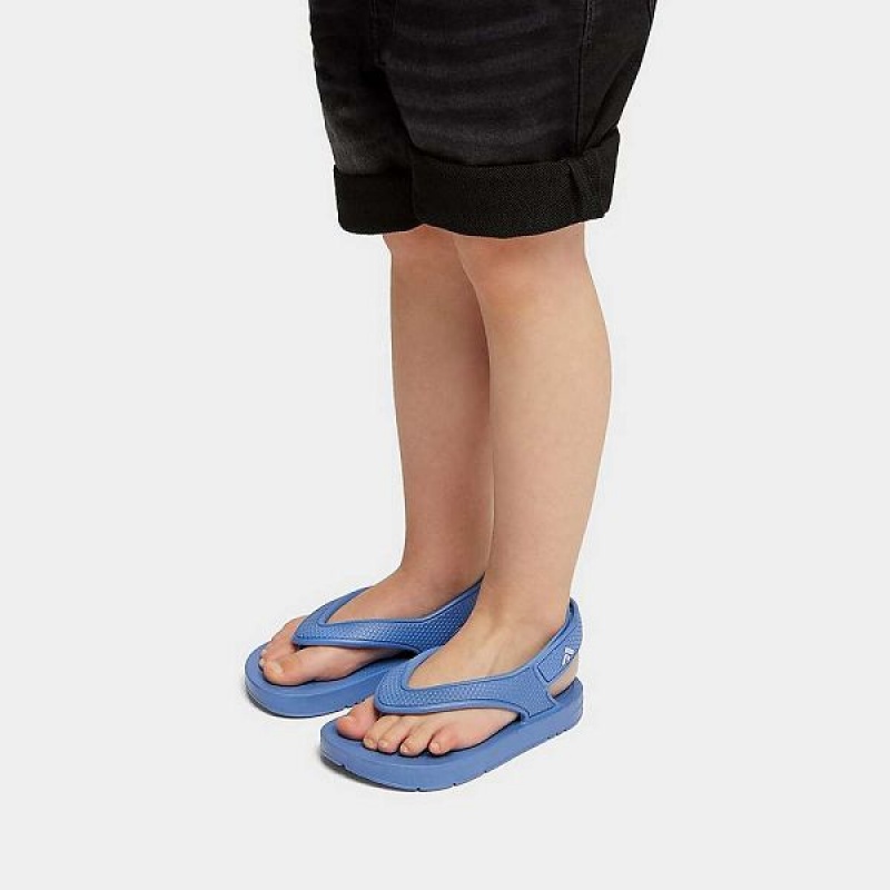 Blue Kids' FitFlop Iqushion Toddler Ergonomic Back-Strap Flip Flops | 583EVCGQM