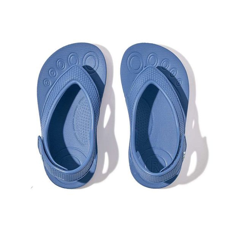 Blue Kids' FitFlop Iqushion Toddler Ergonomic Back-Strap Flip Flops | 583EVCGQM