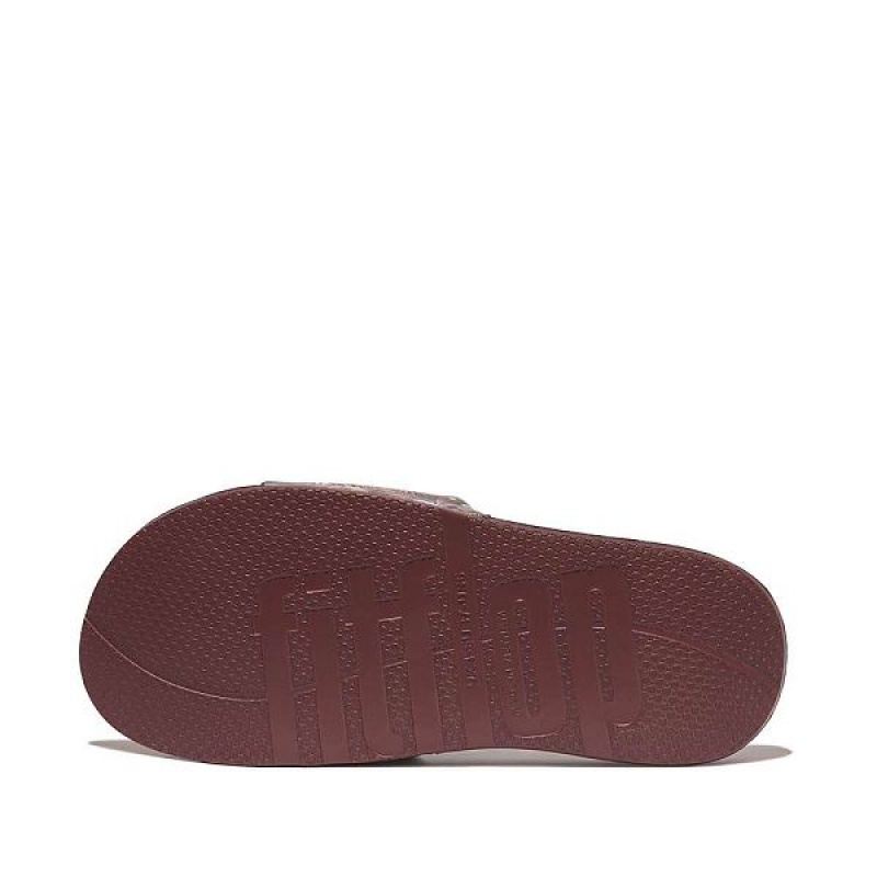 Brown Women's FitFlop Iqushion X Jim Thompson Limited Edition Slides | 051NGXRHZ