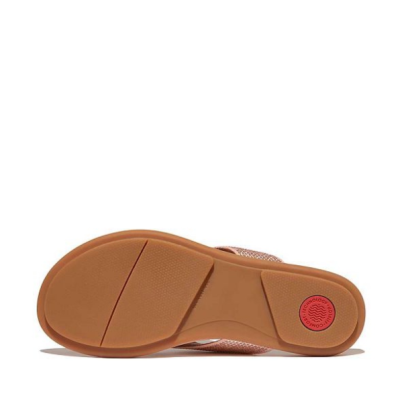 Brown / Beige Women's FitFlop Gracie Crystal Flip Flops | 936ZKYUSB