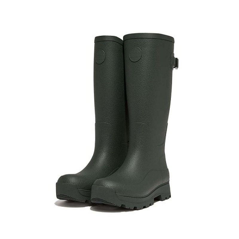 Deep Green Women's FitFlop Wonderwelly Atb High Performance Tall Wellington Rain Boots | 259UZQDKI