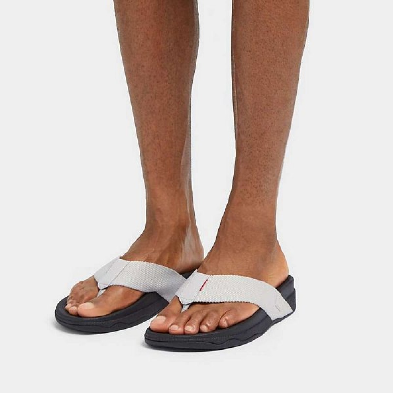 Grey Men's FitFlop Surfer Toe-Post Sandals | 407SUZEKO