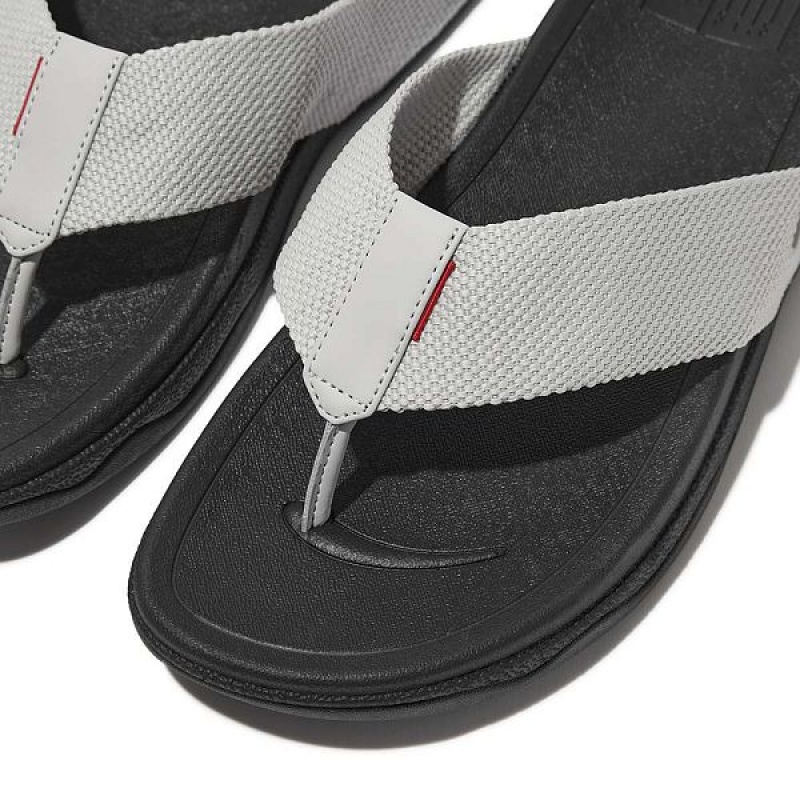 Grey Men's FitFlop Surfer Toe-Post Sandals | 407SUZEKO