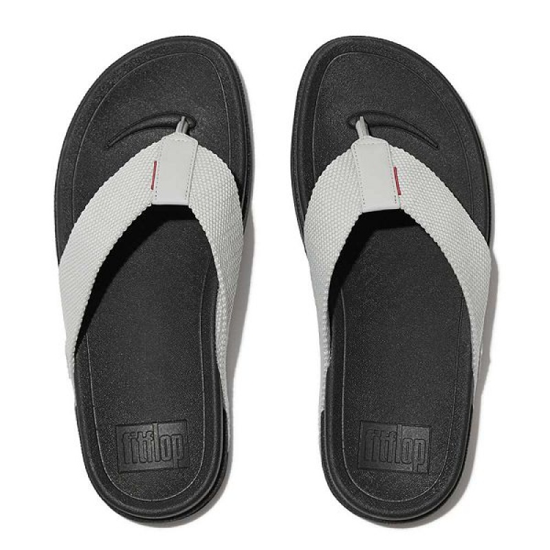 Grey Men's FitFlop Surfer Toe-Post Sandals | 407SUZEKO