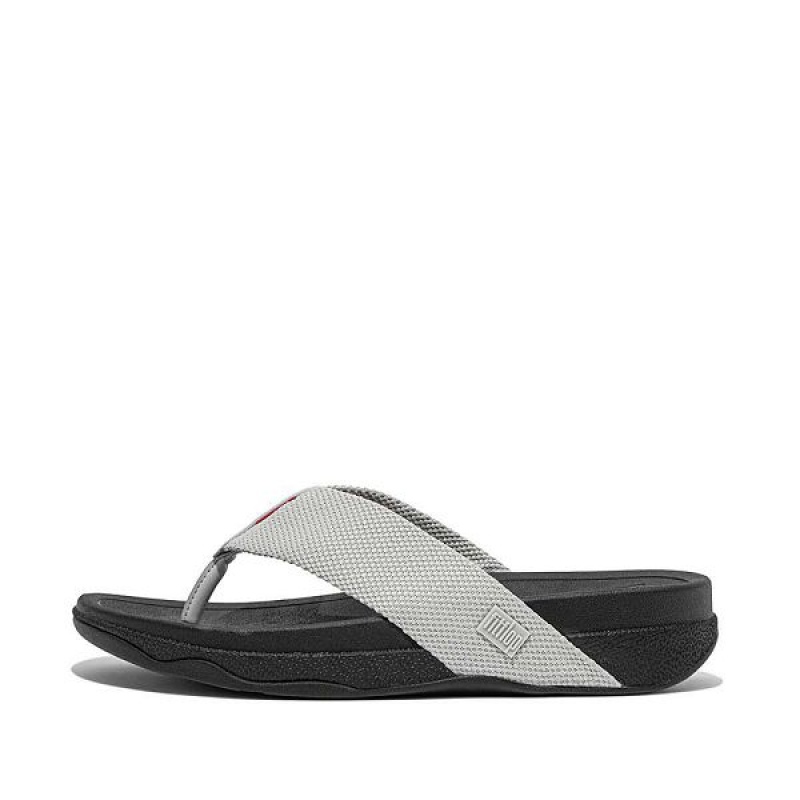 Grey Men\'s FitFlop Surfer Toe-Post Sandals | 407SUZEKO