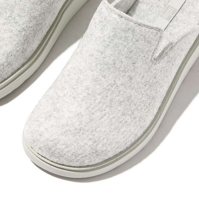 Grey Women's FitFlop Gen-Ff E01 Felt Mules | 391PCHLST