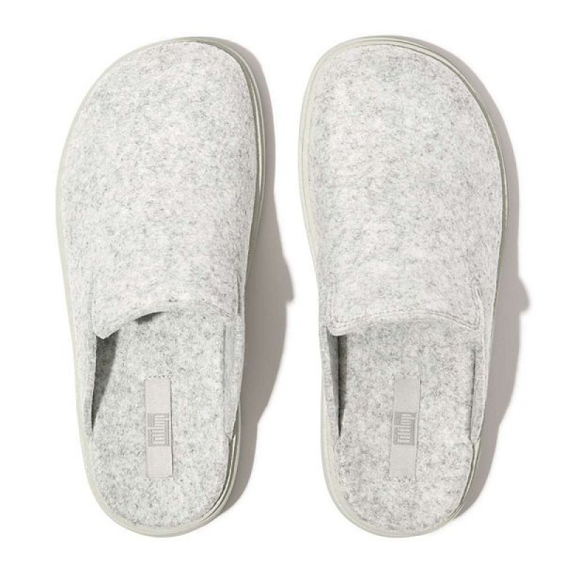 Grey Women's FitFlop Gen-Ff E01 Felt Mules | 391PCHLST