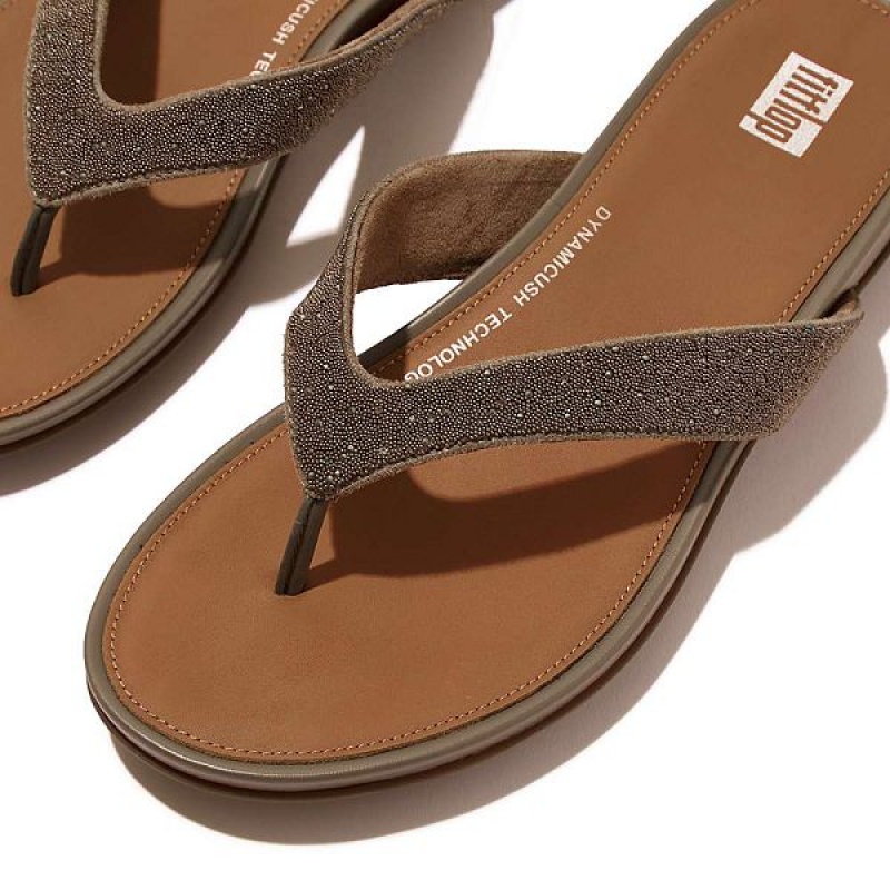 Grey Women's FitFlop Gracie Opul Flip Flops | 354EICXTB