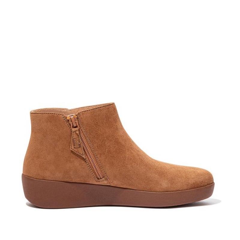 Light Brown Women's FitFlop Sumi Suede Ankle Boots | 264DOUALG