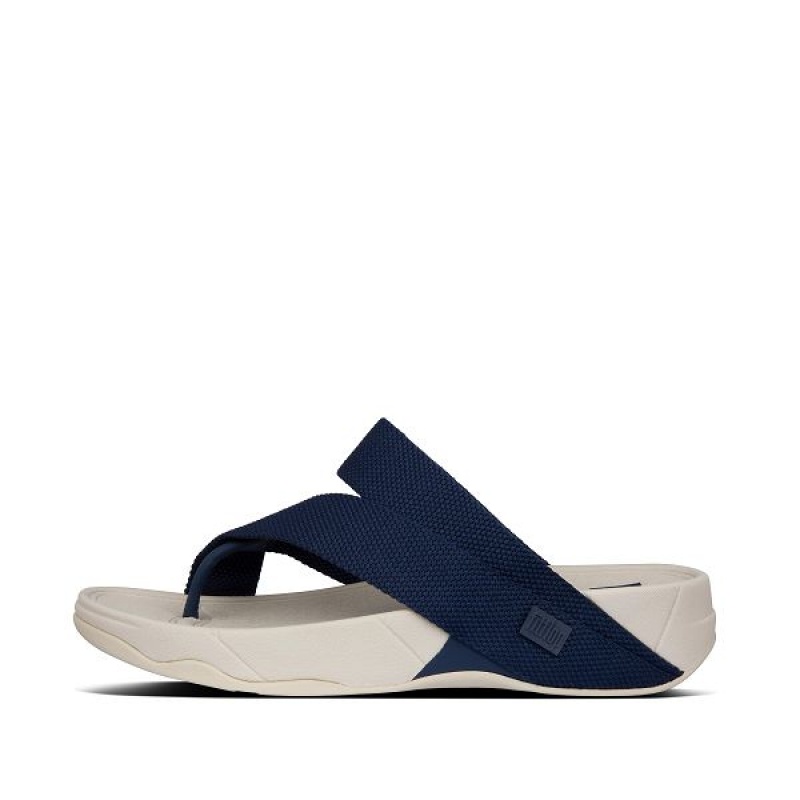 Navy Men\'s FitFlop Sling Weave Toe-Post Sandals | 593HLQFCI