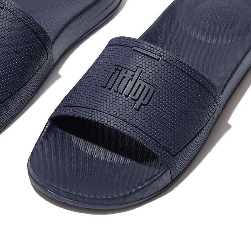 Navy Women's FitFlop Iqushion Pool Slides | 426LDHBOK