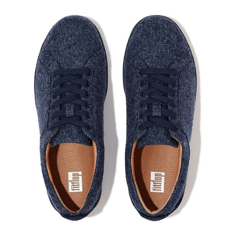 Navy Women's FitFlop Rally E01 Merino Wool Mix Sneakers | 023RMITWY