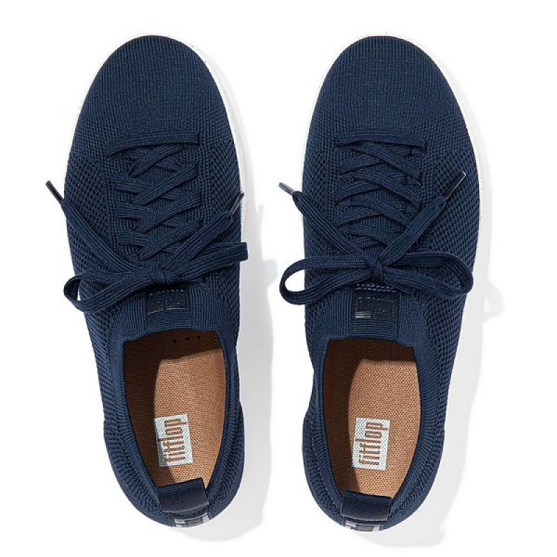 Navy Women's FitFlop Rally E01 Multi Knit Sneakers | 450UTQBNH