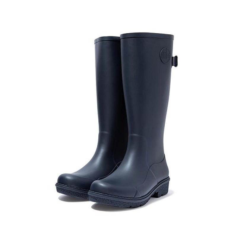 Navy Women's FitFlop Wonderwelly Tall Rain Boots | 209PYCJWI