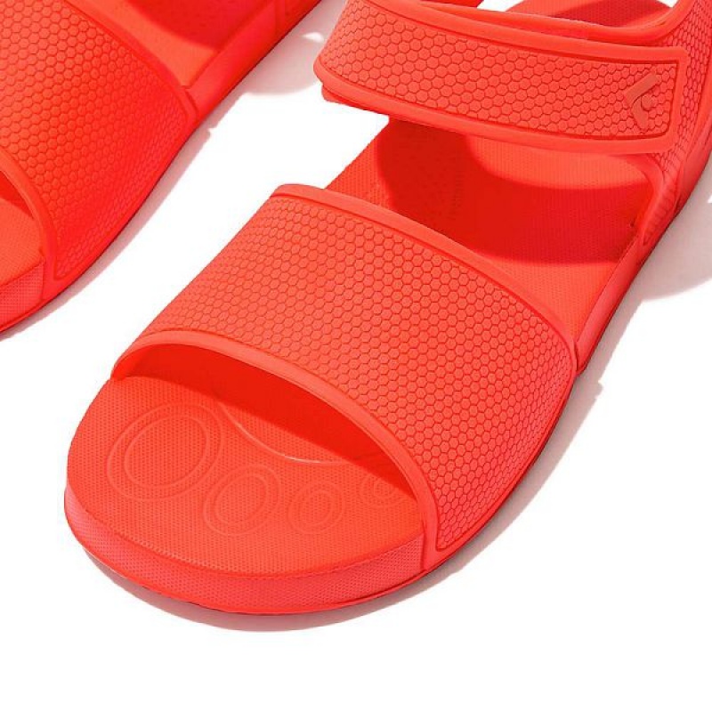 Orange Kids' FitFlop Iqushion Junior Ergonomic Back-Strap Sandals | 128DCBAQU