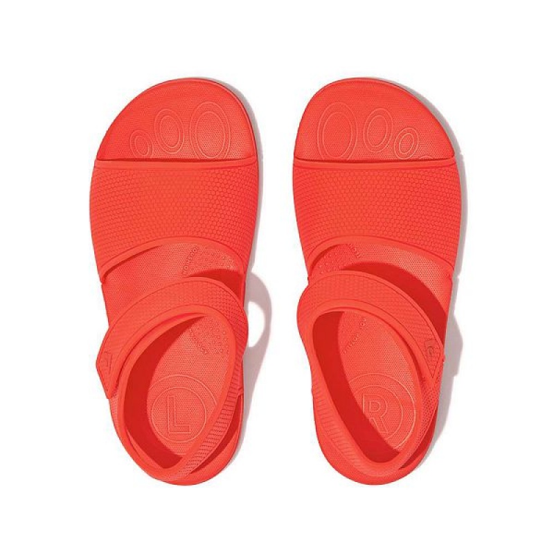 Orange Kids' FitFlop Iqushion Junior Ergonomic Back-Strap Sandals | 128DCBAQU