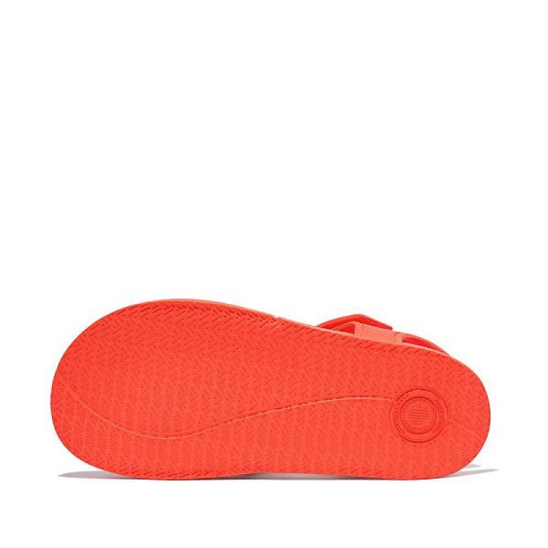 Orange Kids' FitFlop Iqushion Junior Ergonomic Back-Strap Sandals | 128DCBAQU