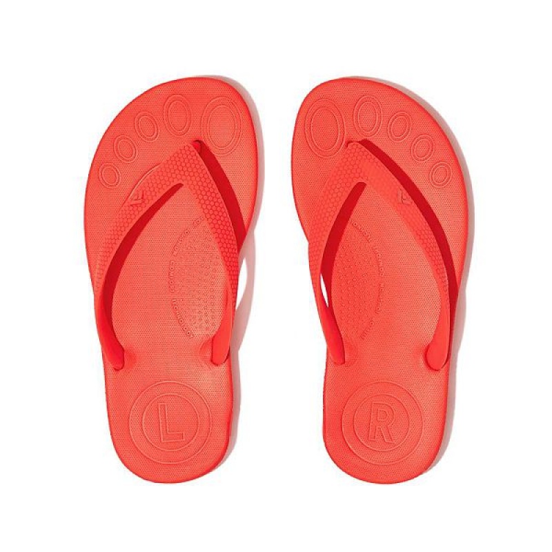 Orange Kids' FitFlop Iqushion Junior Ergonomic Flip Flops | 573WHUXMF