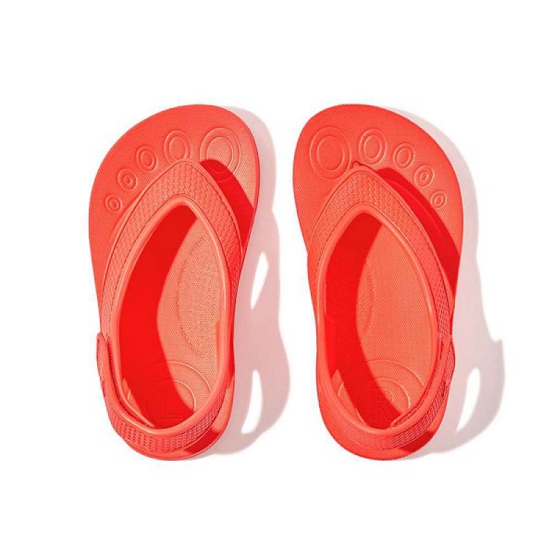 Orange Kids' FitFlop Iqushion Toddler Ergonomic Back-Strap Flip Flops | 479JBUSYD