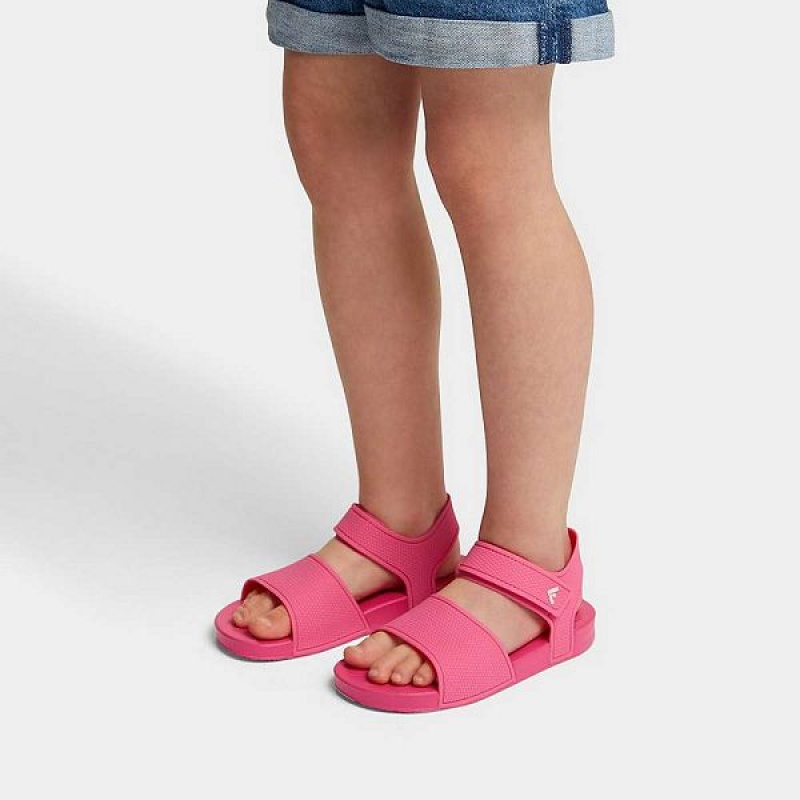 Pink Kids' FitFlop Iqushion Junior Ergonomic Back-Strap Sandals | 593XJBDPW