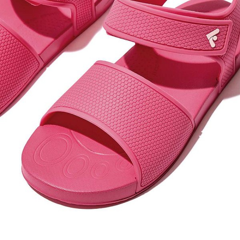 Pink Kids' FitFlop Iqushion Junior Ergonomic Back-Strap Sandals | 593XJBDPW