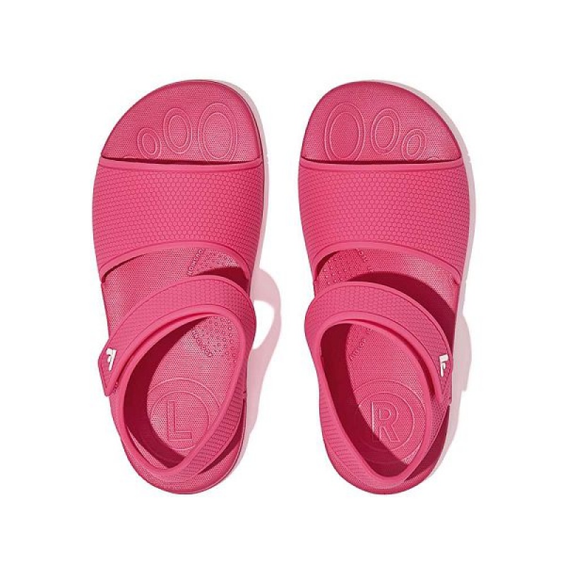 Pink Kids' FitFlop Iqushion Junior Ergonomic Back-Strap Sandals | 593XJBDPW