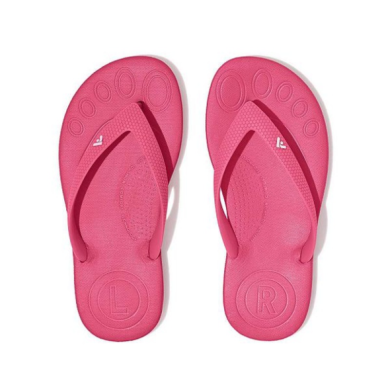 Pink Kids' FitFlop Iqushion Junior Ergonomic Flip Flops | 026DUAVXJ