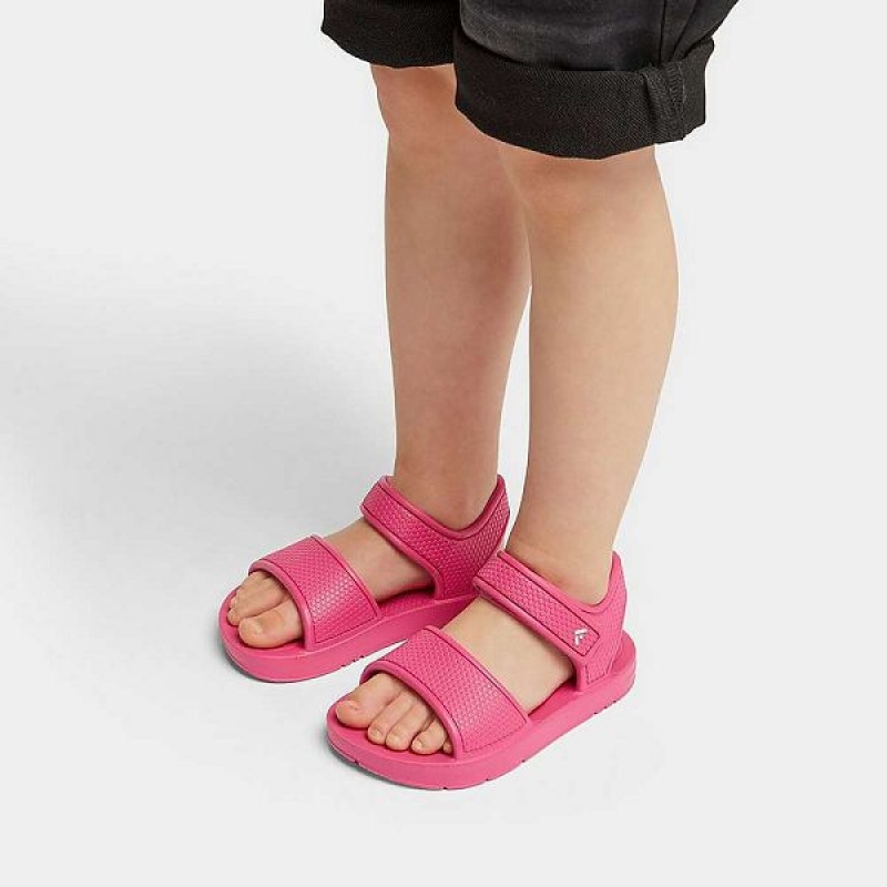 Pink Kids' FitFlop Iqushion Toddler Ergonomic Back-Strap Sandals | 186XCOJHL