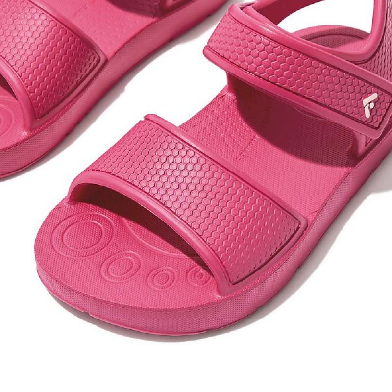 Pink Kids' FitFlop Iqushion Toddler Ergonomic Back-Strap Sandals | 186XCOJHL