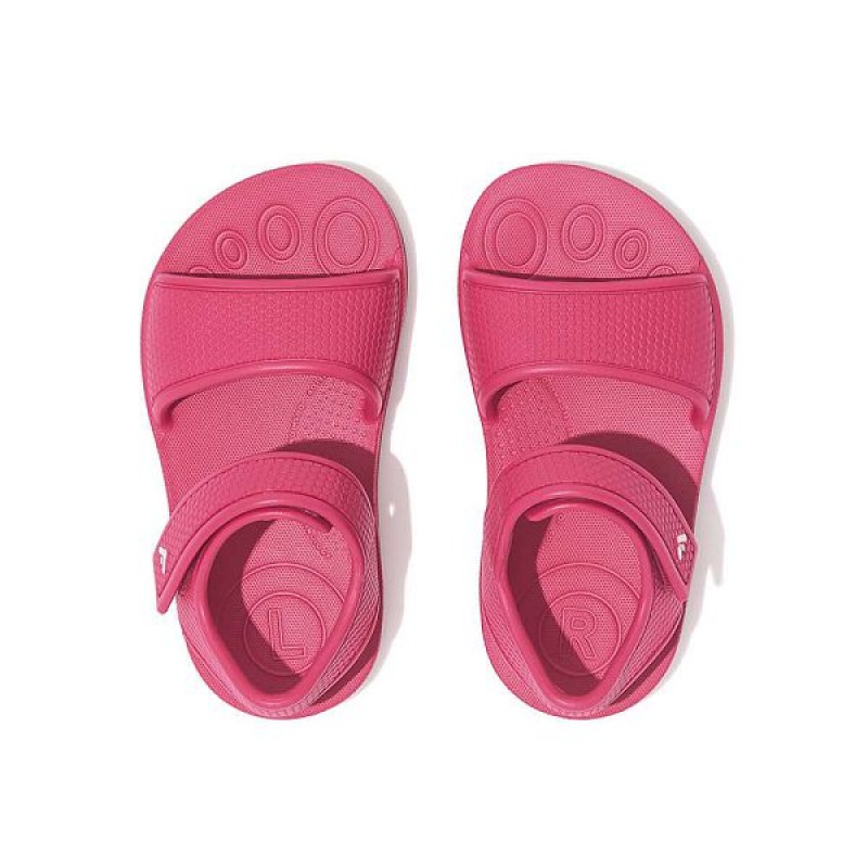 Pink Kids' FitFlop Iqushion Toddler Ergonomic Back-Strap Sandals | 186XCOJHL