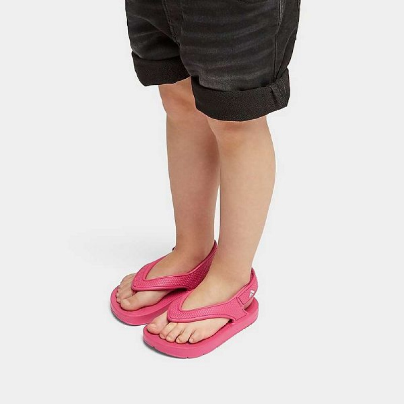 Pink Kids' FitFlop Iqushion Toddler Ergonomic Back-Strap Flip Flops | 103ABJXCZ