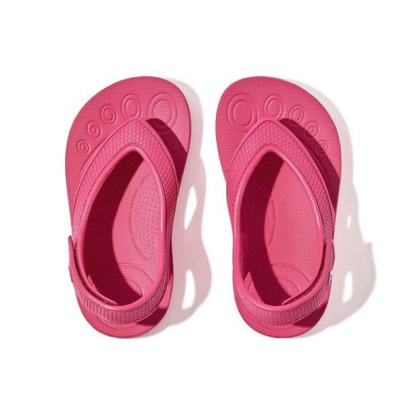 Pink Kids' FitFlop Iqushion Toddler Ergonomic Back-Strap Flip Flops | 103ABJXCZ