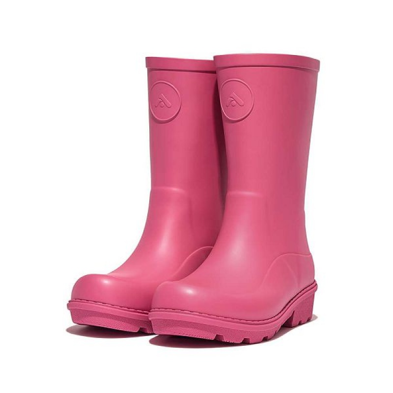 Pink Kids' FitFlop Wonderwelly Junior Ergonomic Wellington Rain Boots | 967UJLNGA