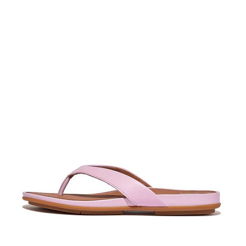 Purple Women\'s FitFlop Gracie Leather Flip Flops | 406GRBJYP