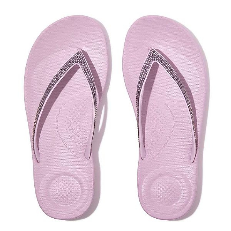 Purple Women's FitFlop Iqushion Ombre Sparkle Flip Flops | 678OVTRYE