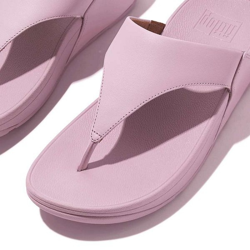 Purple Women's FitFlop Lulu Leather Toe-Post Sandals | 793IPLOFS