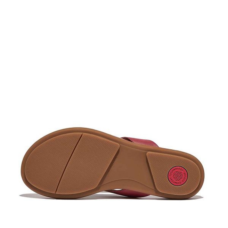 Red Women's FitFlop Gracie Leather Flip Flops | 164RJNOLC