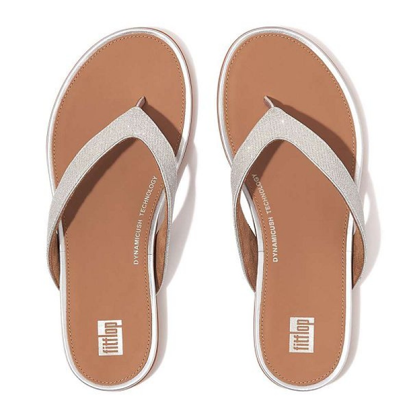 Silver Women's FitFlop Gracie Shimmerlux Flip Flops | 450CDLIJE