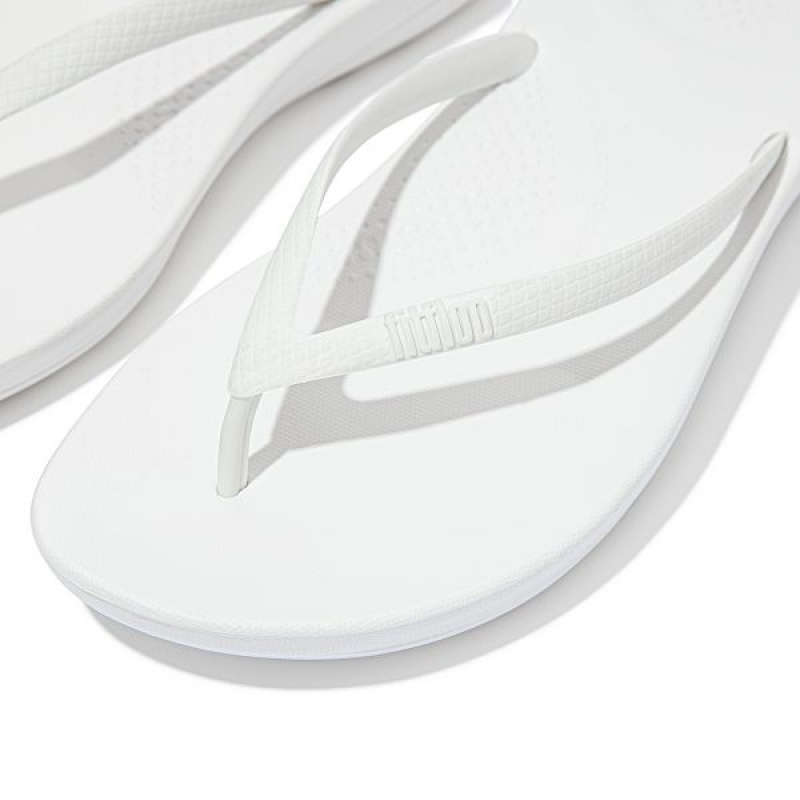 White Women's FitFlop Iqushion Ergonomic Flip Flops | 143BKADQC