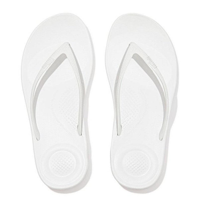 White Women's FitFlop Iqushion Ergonomic Flip Flops | 143BKADQC