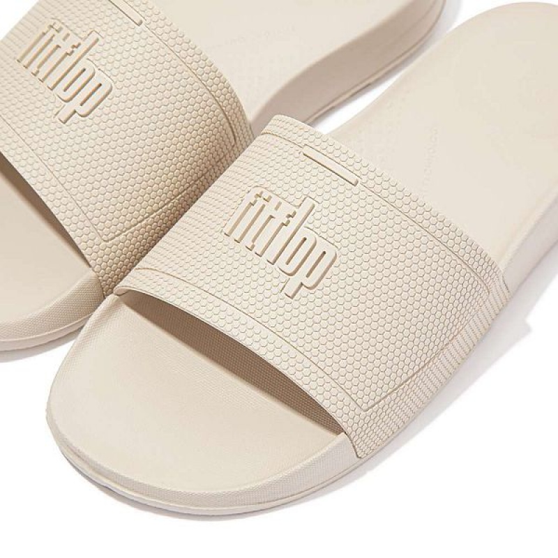 White Women's FitFlop Iqushion Pool Slides | 615XDIRWY