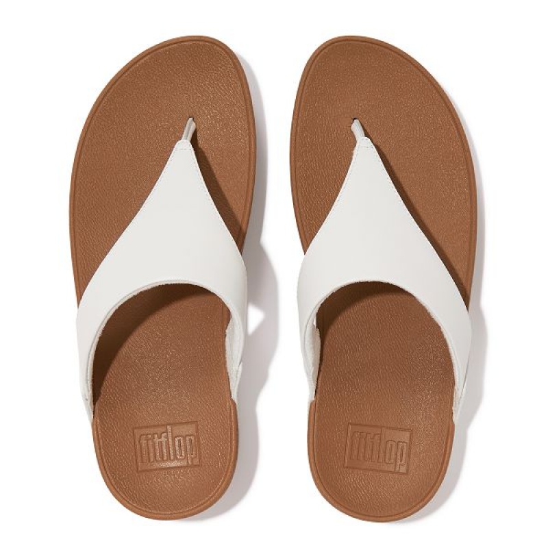 White Women's FitFlop Lulu Leather Toe-Post Sandals | 713JBDPYG