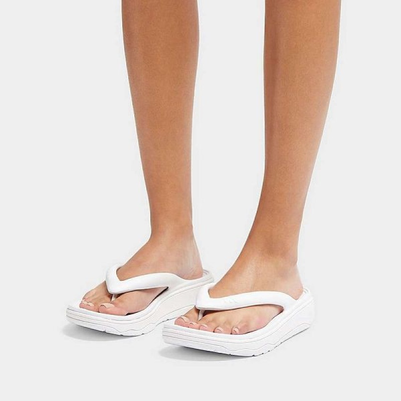 White Women's FitFlop Relieff Recovery Toe-Post Sandals | 160WMDBNQ