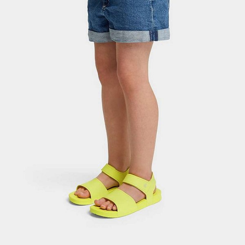 Yellow Kids' FitFlop Iqushion Junior Ergonomic Back-Strap Sandals | 279WMPZTL