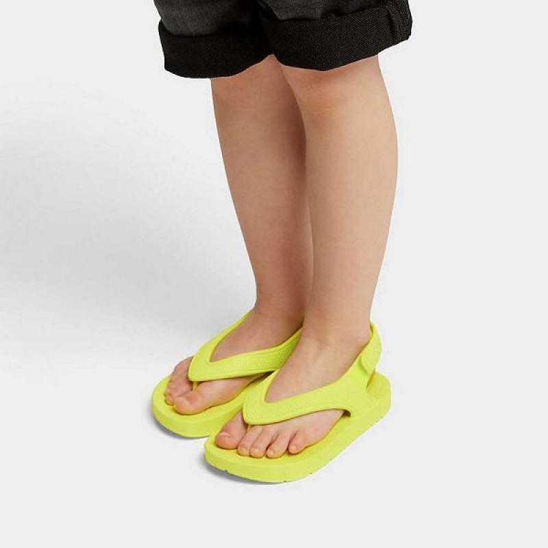 Yellow Kids' FitFlop Iqushion Toddler Ergonomic Back-Strap Flip Flops | 581ORYLBU