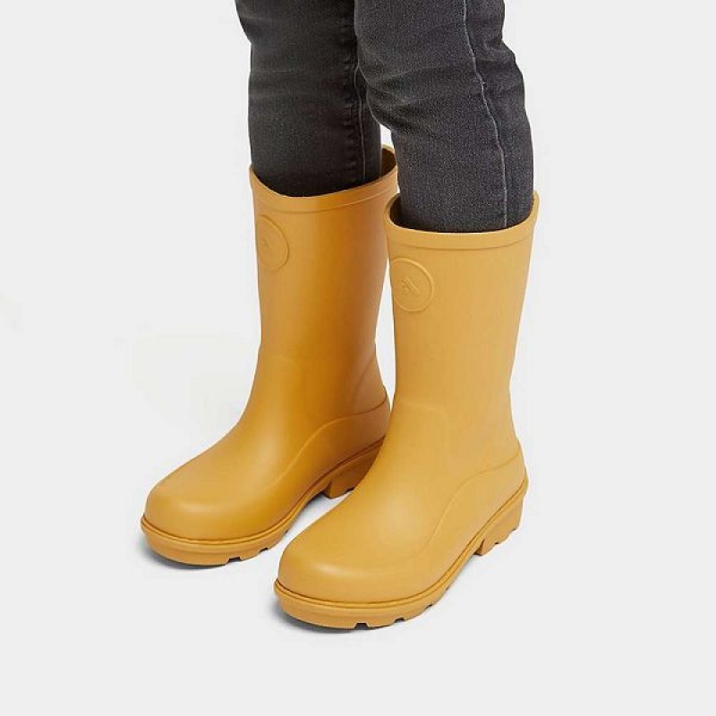 Yellow Kids' FitFlop Wonderwelly Junior Ergonomic Wellington Rain Boots | 867TKRHZE