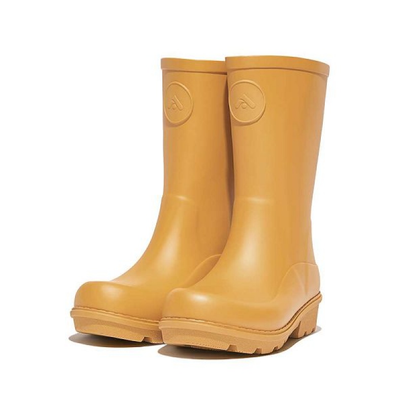 Yellow Kids' FitFlop Wonderwelly Junior Ergonomic Wellington Rain Boots | 867TKRHZE